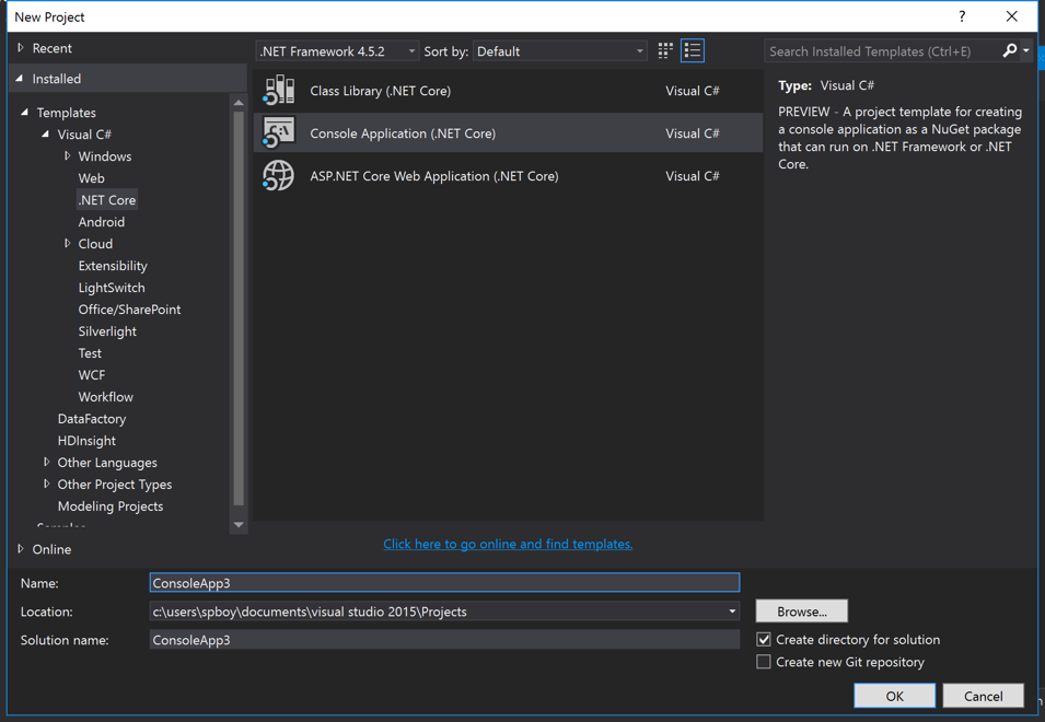 file new project