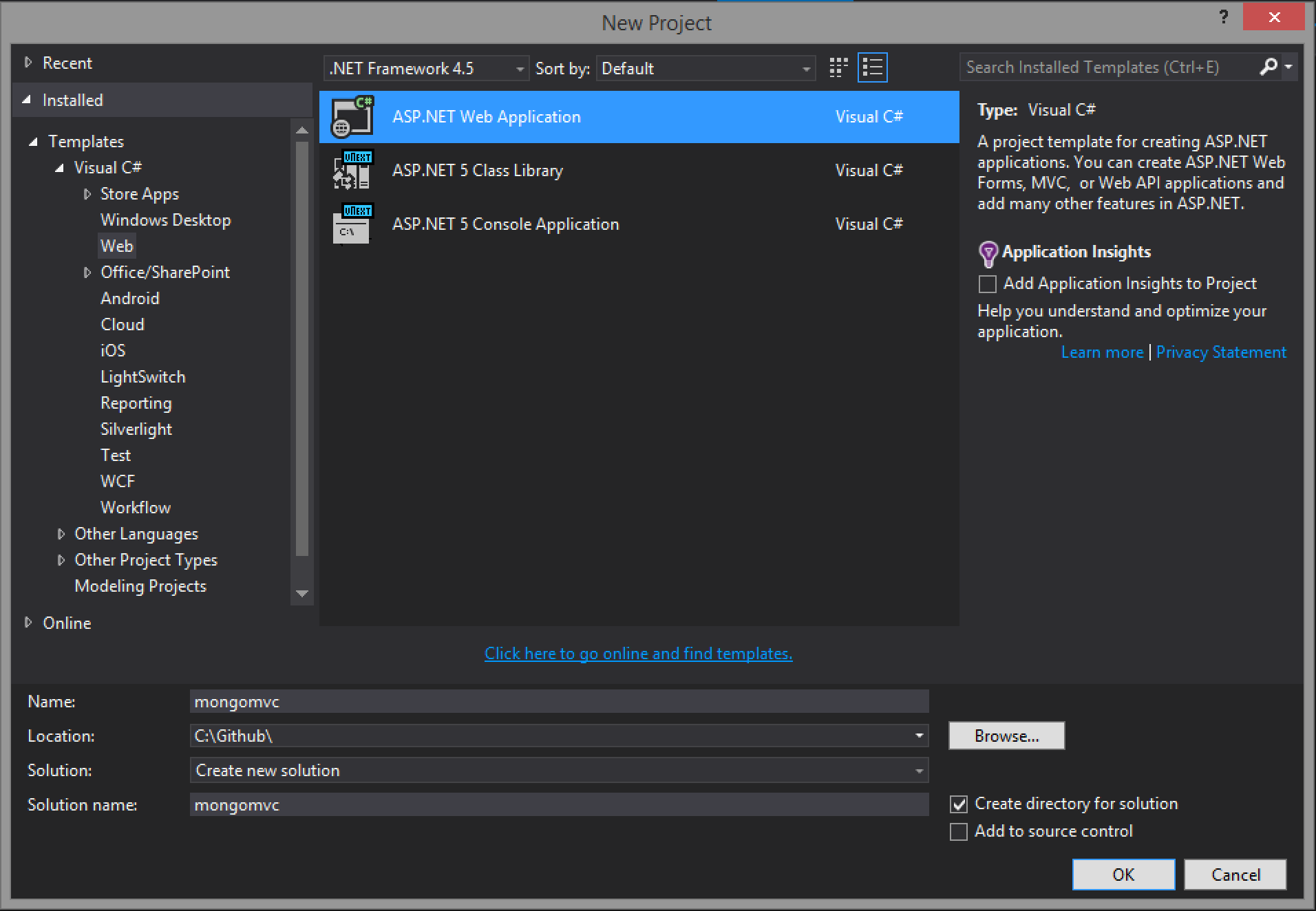 New Project Dialog