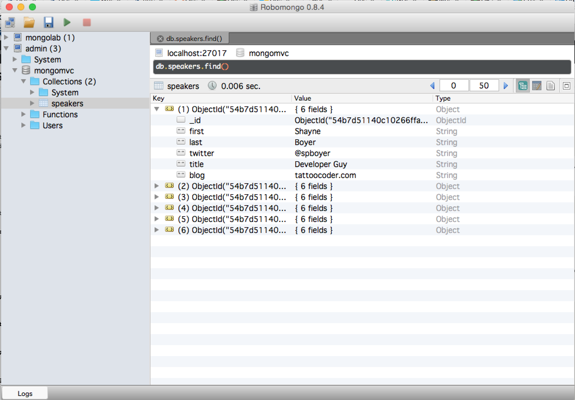 RoboMongo - OSX