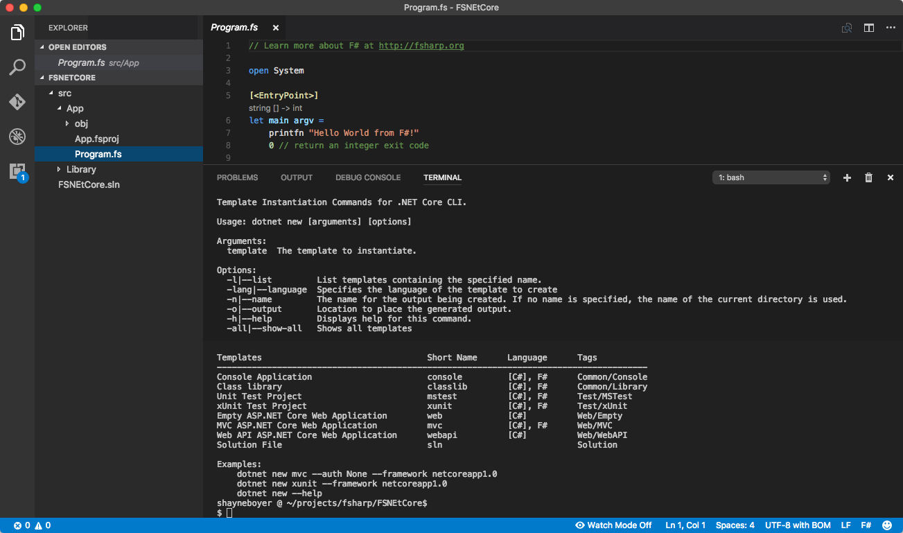 dotnet new cli