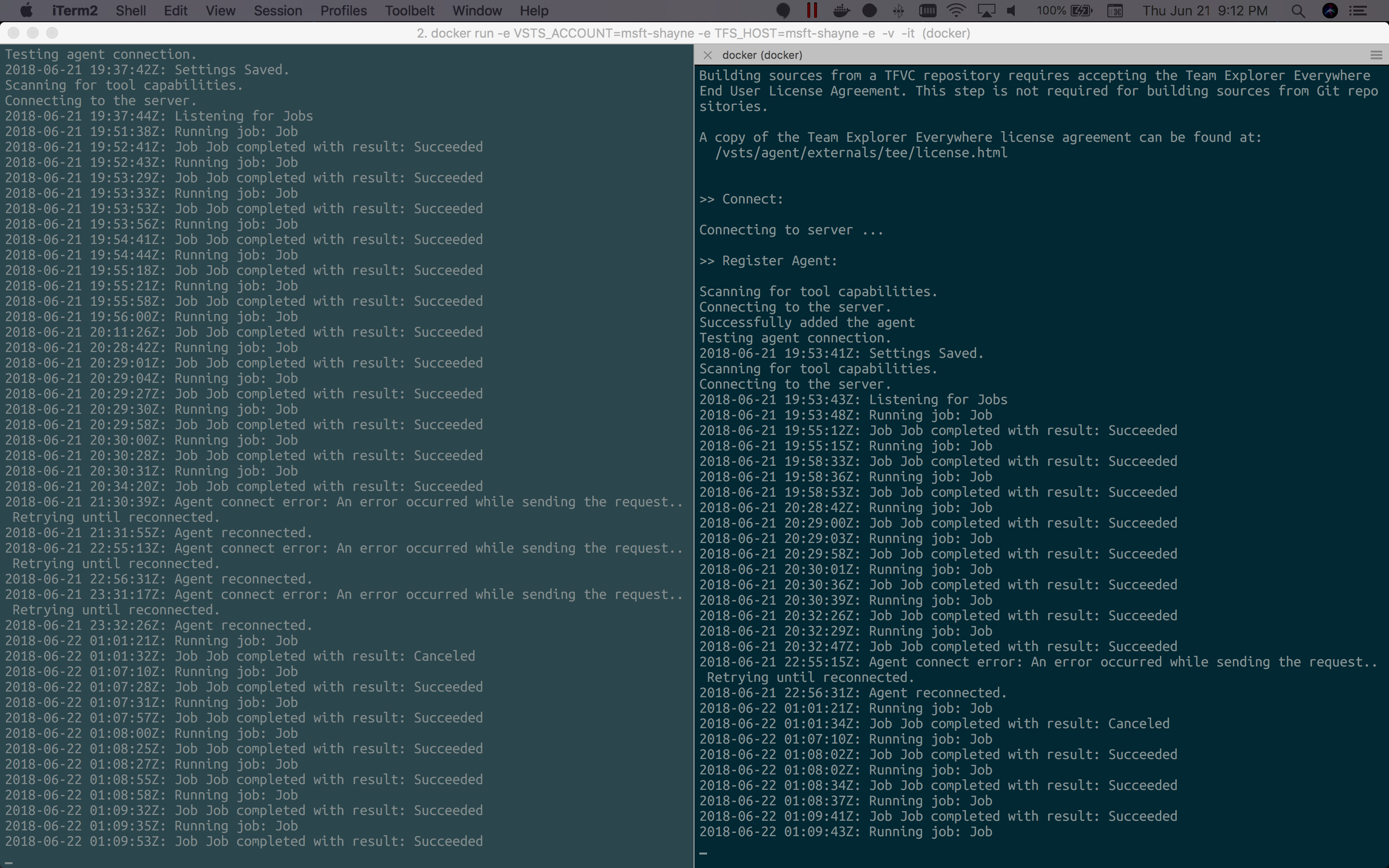 local docker agents