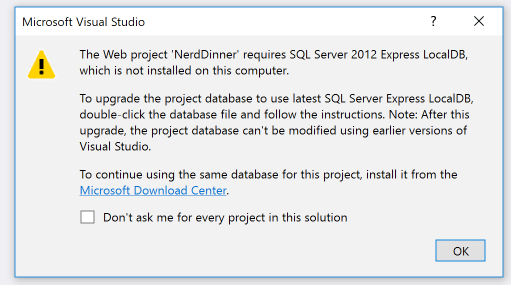 install LocalDB 2012
