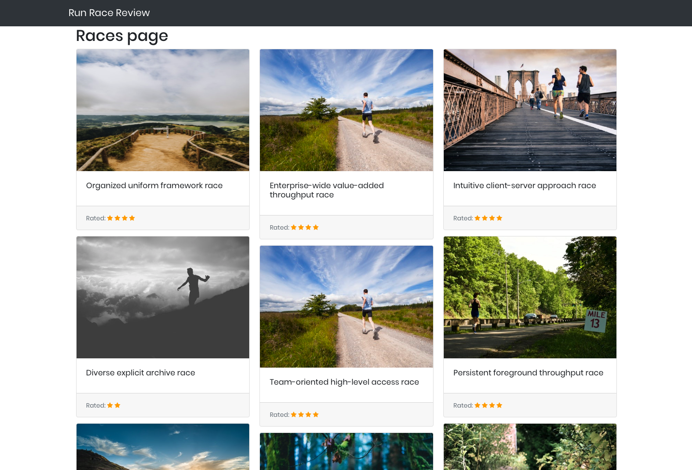 run race review page